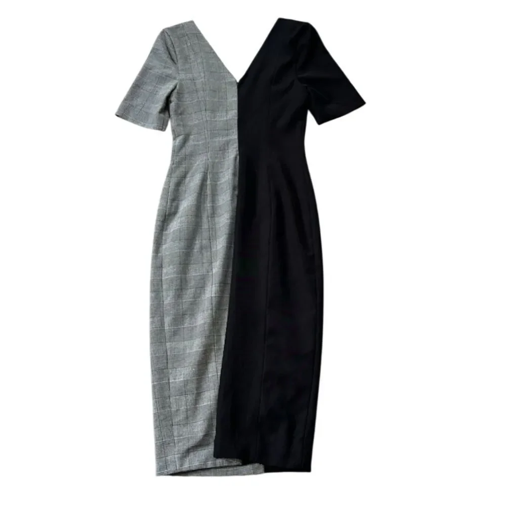 REVOLVE Fame And Partners Women's Everly Houndstooth Sheath Midi Dress - Size 4 - Picture 6 of 8